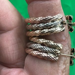 Tri Color Gold Earings